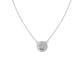 sterling Silver Solitaire Cubic Zirconia Halo Charm Necklace 18 Inch Long