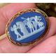 Fabulous Antique Victorian /Edwardian 375 9Ct Wedgwood Jasper Ware Pottery Cameo Style Brooch /Pin Cherub /Cupid Mythical Scene