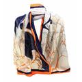 Navy Orange Floral Maxi Scarf High Quality Cotton Feel Super Soft Winter Scarves Wrap Shawl Christmas Gifts UK Seller