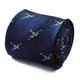 Navy Tie With Spitfire Plane Embroidered Design Signature Floral To The Rear By Frederick Thomas Ft663