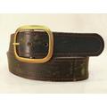 Vintage Aged Black Brown Distressed Red Stitched Custom Full Grain Snap Belt With Brass Buckle Made in Usa Gift For Him Or Her Unisex