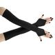 Extra Long Fingerless Gloves Womens Arm Warmers Evening Opera Over Elbow Formal All Black Stretch Cover Gothic Costume 66