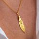 Gold Double Feather Necklace | Duo Pendant in Sentimental Jewellery Large Charm Necklaces Multi