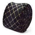 Frederick Thomas Mens Wool Tie in Black With Cream Checked Ft3379