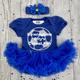 Birmingham City's Cutest Fan Blue Tutu Romper With Headband, Baby Girl's Football Dress, Daddy's Princess Kit