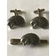 Hedgehog On A Pair Of Cufflinks With Tie Slide Set A16 Made From English Modern Pewter