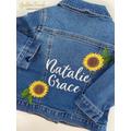 Baby Denim Jacket/Sunflower Embroidered Custom Personalized Jean Toddler