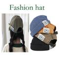 Fashion Men Docker Cap, Skullcap Retro Sailor Beanie Hats, Women Warm Bucket Brimless Hat, Baggy Melon