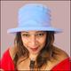 Cool Sun Hat For Women in Pale Blue, Simple 3-Tuck Style Cotton & Big Brim Protection, Packable Washable Summer Classic