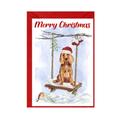 Cocker Spaniel | Gold Dog Christmas Card | 6" X 4