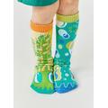 Pokey & Poppy Fun Awesome Green Bubble & Cactus Mismatched Kids Socks For Boys Girls