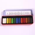 12 Colour Block Watercolour Paint Palette Tin With Size 6 Painting Synthetic Brush