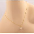 18K Gold Sterling Silver Fresh Water Pearl Necklace With Back Drop/June Birthstone Necklace/Fresh Necklace/Pearl