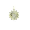 Pave Diamond Heart Shape Charm Pendant, 14K Yellow Gold Charm, Round Disc Pendant Jewelry Gift For Women, Pn-5529