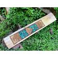 Triquetra Wood Incense Burner With Green Aventurine Inlay Laser Etched For Ritual, Sacred Space, Meditation, Crystal Healing, Witchcraft