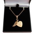 Personalised Rose Gold Necklace With Engraving, Angel Wing & Heart, Engraved Gift For Women & Girls