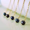 Charcoal Grey Freshwater Pearl Bridesmaid Necklaces Gold Vermeil Or Sterling Silver Wedding Jewelry Free Shipping
