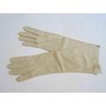 Long Beige Suede Gloves - Size 7 1/4