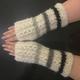 With Brushed Alpaca Knitted, Soft & Warm Fingerless Gloves With A Beautiful Pattern