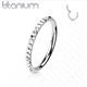 Titanium 16 Gauge Diamond Cut Hinged Hoop Ring - Silver , Nose Daith Rook Tragus Cartilage