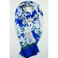 Blue Silk Scarf Paisley Print Long Bandanas Neck Foulard Soie, Women Tie Headband 155cm X 55cm Footer