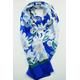 Blue Silk Scarf Paisley Print Long Bandanas Neck Foulard Soie, Women Tie Headband 155cm X 55cm Footer