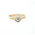 Simple Ring, Diamond Gold Black Pearl Pave Stone, Wedding Set Ring