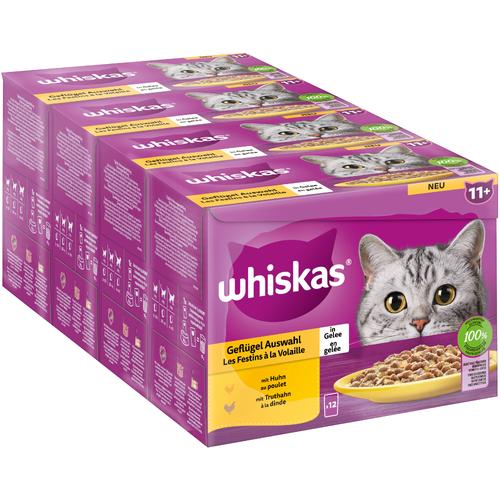 96x85g 11+ Geflügelauswahl in Gelee Jumbopack Whiskas Senior Frischebeutel 96 x 85 g Katzenfutter...