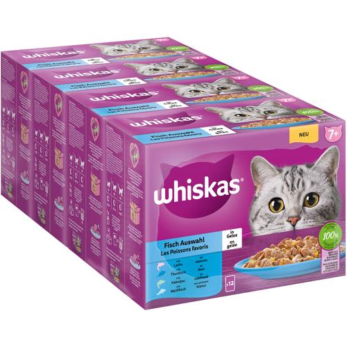 48x85g 7+ Fischauswahl in Gelee Megapack Whiskas Senior Frischebeutel Katzenfutter nass