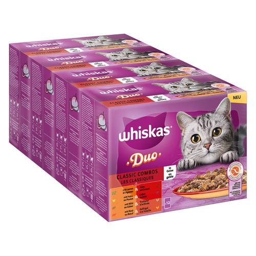 144x 85g Multipack WHISKAS DUO Portionsbeutel Classic Combos in Gelee Katzenfutter nass