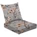 2-Piece Deep Seating Cushion Set Seamless beautiful print watercolor flowers Stylish for your decor Outdoor Chair Solid Rectangle Patio Cushion Set