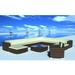 12 Piece Patio Lounge Set with Cushions Poly Rattan Brown Outdoor Furniture Sets
