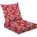 2-Piece Deep Seating Cushion Set Hand drawn abstract ditsy flowers seamless red Repeating floral Ditsy Outdoor Chair Solid Rectangle Patio Cushion Set