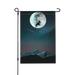 TEQUAN Night Sky Mountain Moon Stars Garden Flags 18 x 12 inch Double Sided Linen Outdoor Flag for Holiday Farmhouse Yard Home Decor