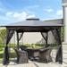 Gazebo 10 x10 SEGMART Outdoor Gazebo with Netting Outdoor Canopy Sun Shelter Gazebo Tent Screen House Gazebo With Ventilated Double Roof for Outside Yard Deck Patio LLL4572