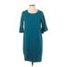 Isaac Mizrahi New York Casual Dress - Shift: Blue Solid Dresses - Women's Size X-Small