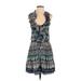Hot & Delicious Casual Dress - Mini Plunge Sleeveless: Blue Dresses - Women's Size Small