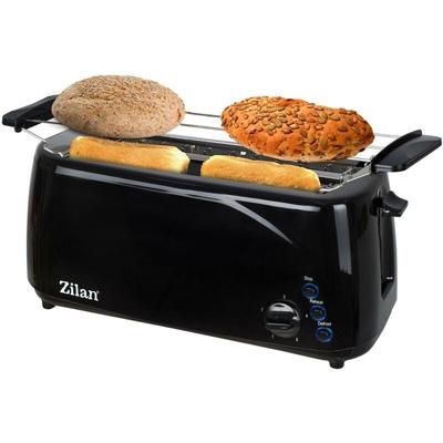 Zilan - Toaster Langschlitz 4 Scheiben Toastautomat xxl Toaster 1400 Watt 5-Stufen Bräuneregler