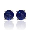 6 Mm Roun Natural Blue Sapphire Stud Earrings 925 Sterling Silver White Gold Over