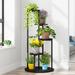 17 Stories Havya Round Multi-Tiered Plant Stand Wood/Metal/Manufactured Wood in Black | 40.94 H x 19.68 W x 19.68 D in | Wayfair