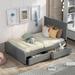 Linen Upholstered Platform Bed With Headboard and Two Drawers, Ergonomically Designed, Assembly Required, Full