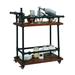 Williston Forge Garlef Bar Cart Wood/Iron in Black/Brown/Gray | 31.44 H x 31.44 W x 15.45 D in | Wayfair 673DF3B62230414A9B40C15AD9659F4A