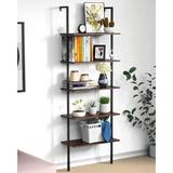 17 Stories 70.86" H x 23.62" W Steel Ladder Bookcase in Black/Brown | 70.86 H x 23.62 W x 11.8 D in | Wayfair 2CFB2640F8DE40C88D25FA336FFA660E