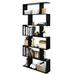 Ebern Designs Eduardas 75" H x 31.5" W Geometric Bookcase Wood in Black | 75 H x 31.5 W x 9 D in | Wayfair D4AA82F2F60C44659AED14D22F32302C