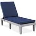 Latitude Run® 22.6" Long Reclining Single Chaise w/ Cushions Plastic in Gray | 34.5 H x 62 W x 22.6 D in | Outdoor Furniture | Wayfair