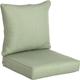 Outsunny - Lot de 2 coussins matelas assise dossier pour chaise de jardin fauteuil polyester vert