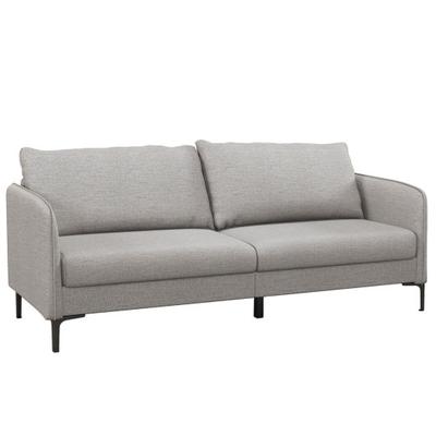 Costway Modern 76 Inch Loveseat Sofa Couch for Apartment Dorm with Metal Legs-Gray