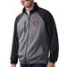 Men's G-III Sports by Carl Banks Gray/Black Chicago Cubs Runners Track Raglan Full-Zip Jacket