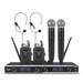 D Debra Audio D-440 UHF 4-Channel Wireless Microphone System with 4 Cordless Mics (2 Handheld & 2 Bodypack)