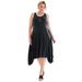 Plus Size Women's Sleeveless Sharkbite Hem Dress by Soft Focus in Black (Size L)